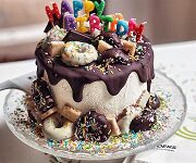 Chocolade verjaardagstaart